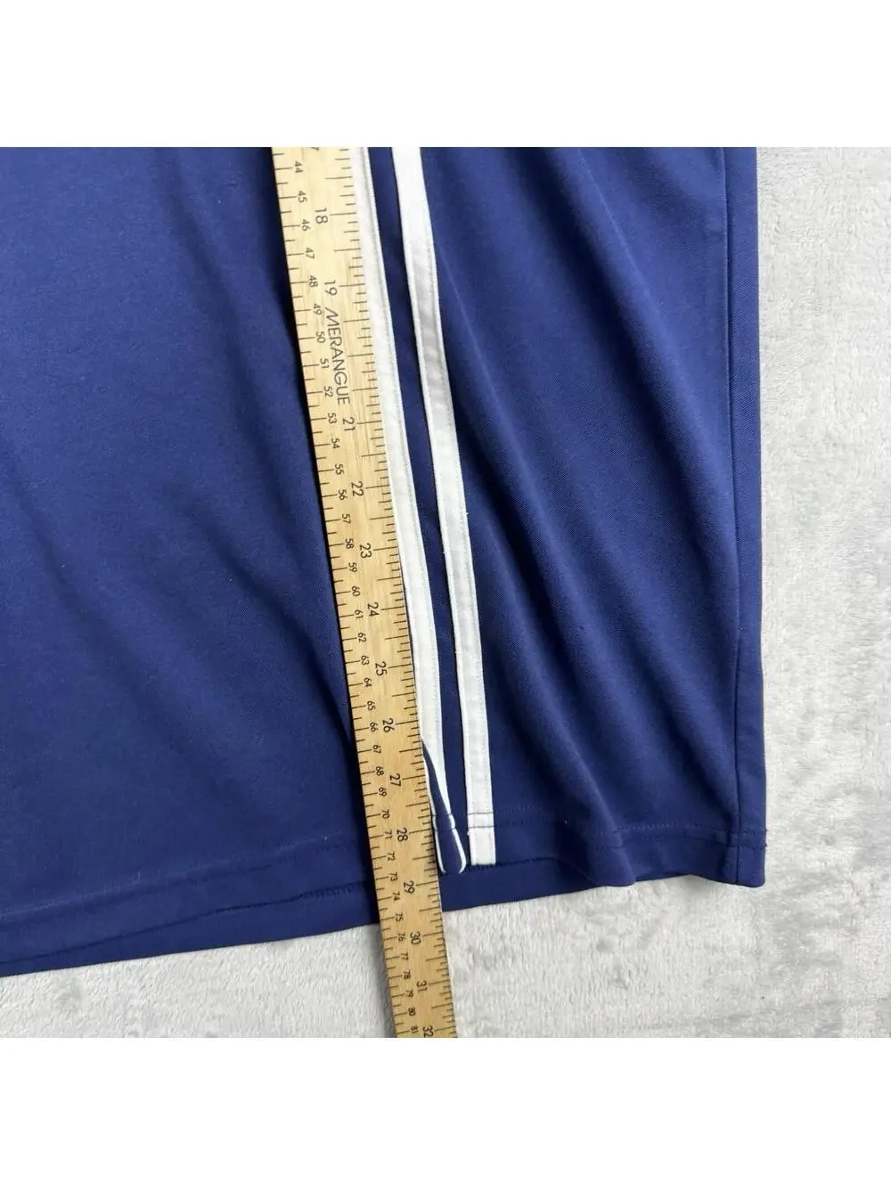 VTG Adidas Team France Soccer Polo Shirt XL Made In Canada Blue Crest 3 Stripe - Picture 4 of 7